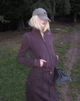 Rase le sol Zip Collar Sweat Jacket and Paneled Maxi Skirt Set