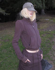 Rase le sol Zip Collar Sweat Jacket and Paneled Maxi Skirt Set