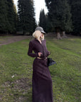 Rase le sol Zip Collar Sweat Jacket and Paneled Maxi Skirt Set