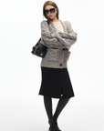 IAMXIAA Cable Knit Button Cardigan Relaxed Fit