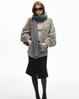 IAMXIAA Cable Knit Button Cardigan Relaxed Fit