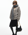 IAMXIAA Cable Knit Button Cardigan Relaxed Fit