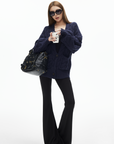 IAMXIAA Cable Knit Button Cardigan Relaxed Fit