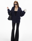 IAMXIAA Cable Knit Button Cardigan Relaxed Fit