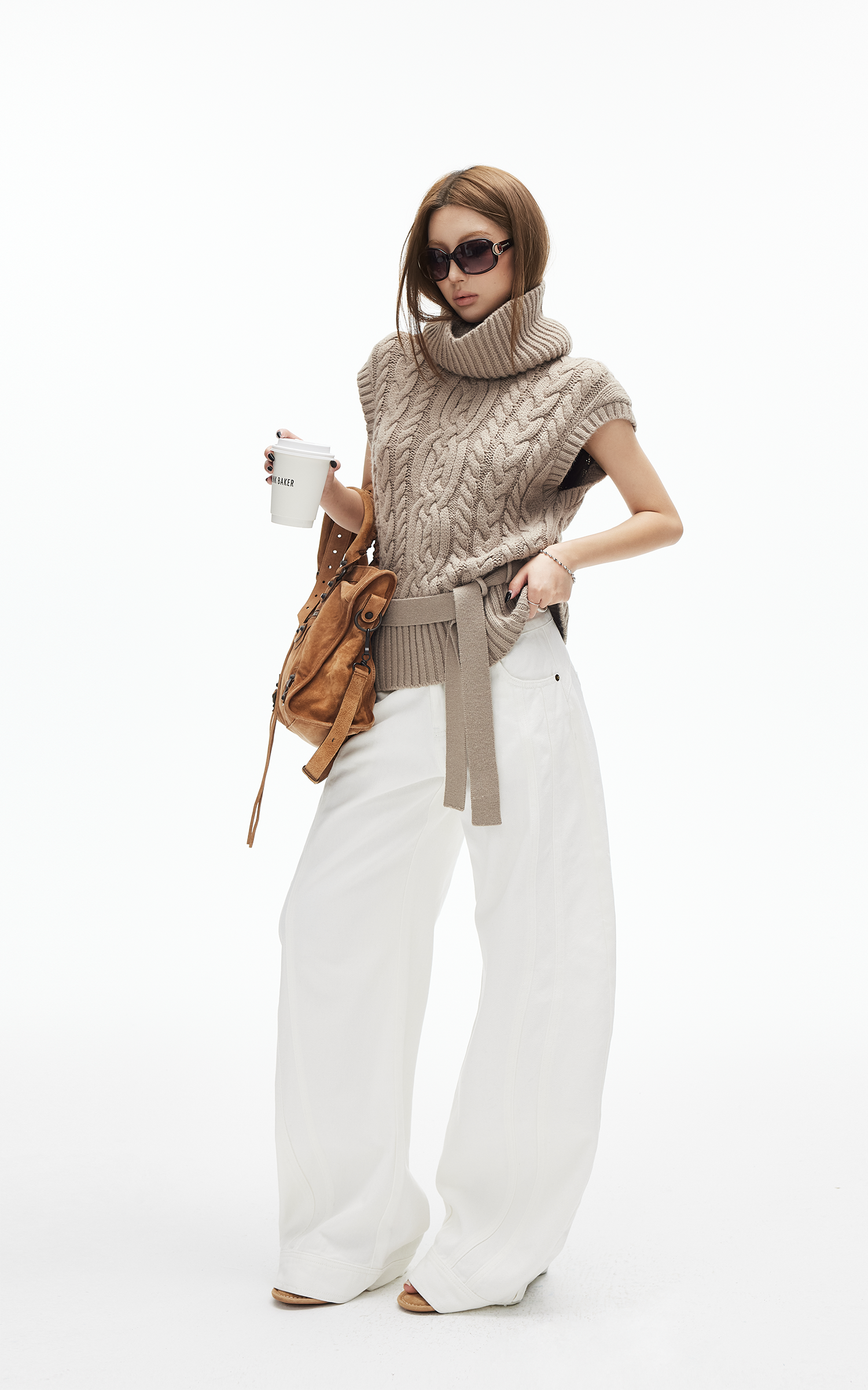 IAMXIAA Wide Leg Structured Denim Pants