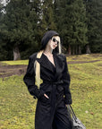 Rase le sol Structured Hooded Blazer and Wide Leg Trouser Set