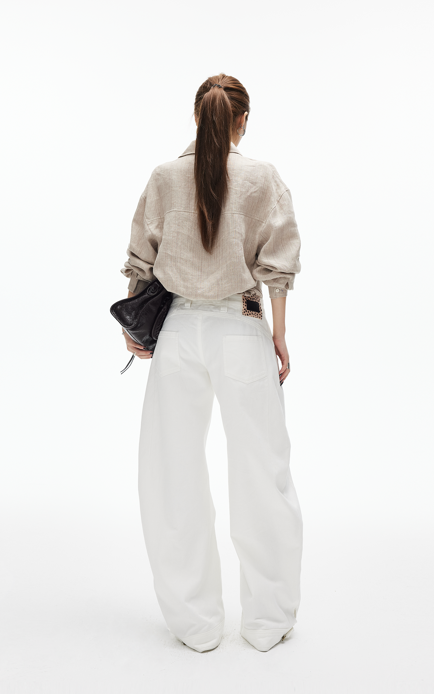 IAMXIAA Wide Leg Structured Denim Pants