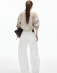 IAMXIAA Wide Leg Structured Denim Pants