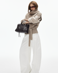 IAMXIAA Wide Leg Structured Denim Pants