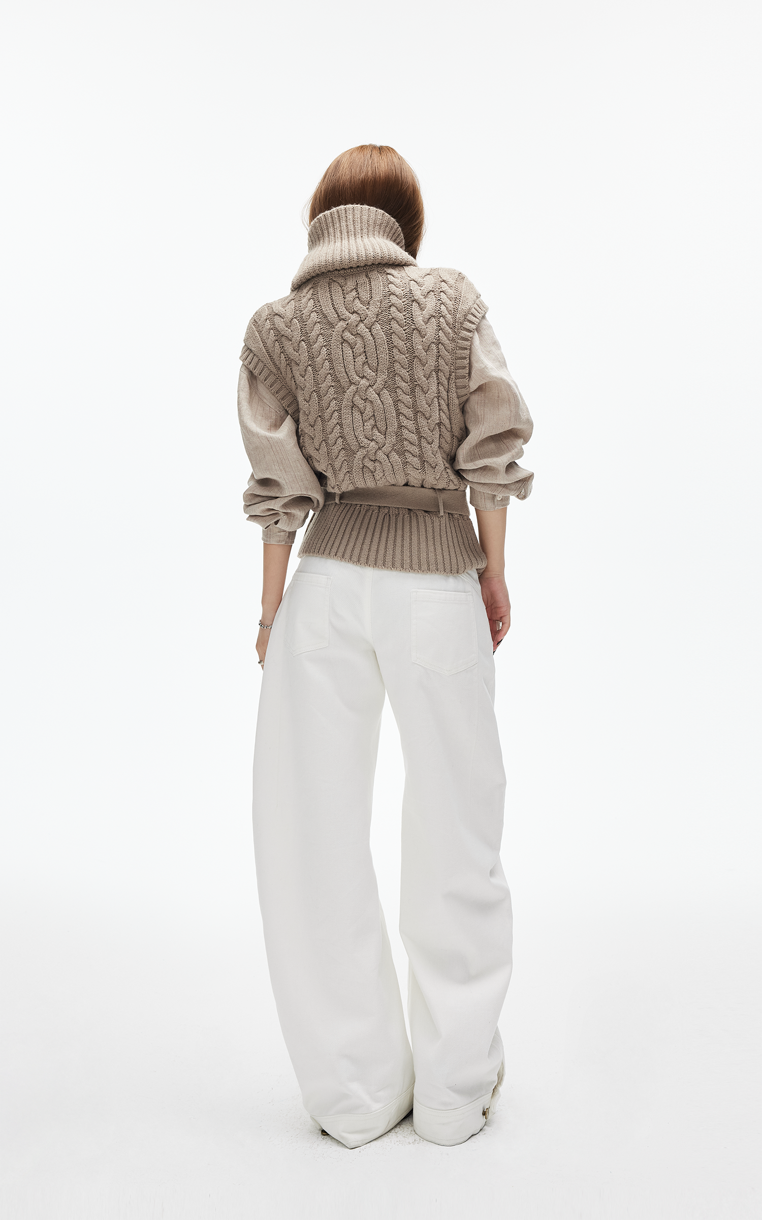 IAMXIAA Wide Leg Structured Denim Pants