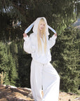 Rase le sol Bunny Ear Hoodie and Wide-Leg Sweatpants Set