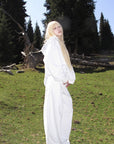 Rase le sol Bunny Ear Hoodie and Wide-Leg Sweatpants Set