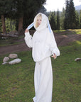 Rase le sol Bunny Ear Hoodie and Wide-Leg Sweatpants Set