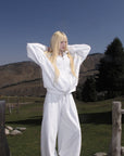 Rase le sol Bunny Ear Hoodie and Wide-Leg Sweatpants Set
