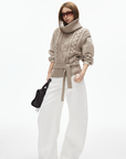 IAMXIAA Wide Leg Structured Denim Pants