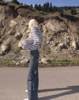 Rase le sol Paneled Flared Cargo Denim Pants