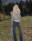 Rase le sol Paneled Flared Cargo Denim Pants