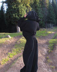 Rase le sol Bunny Ear Hoodie and Wide-Leg Sweatpants Set