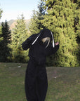 Rase le sol Bunny Ear Hoodie and Wide-Leg Sweatpants Set