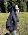 Rase le sol Sculptural Oversized Hoodie with Structured Drape