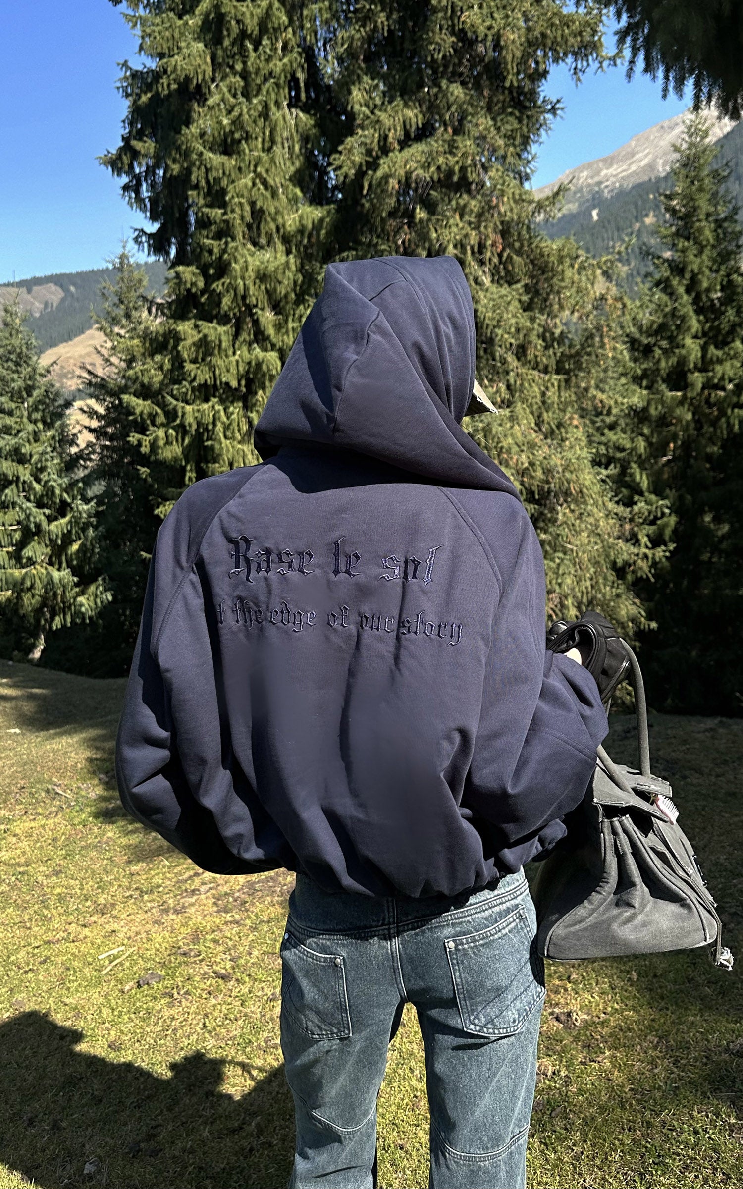 Rase le sol Sculptural Oversized Hoodie with Structured Drape