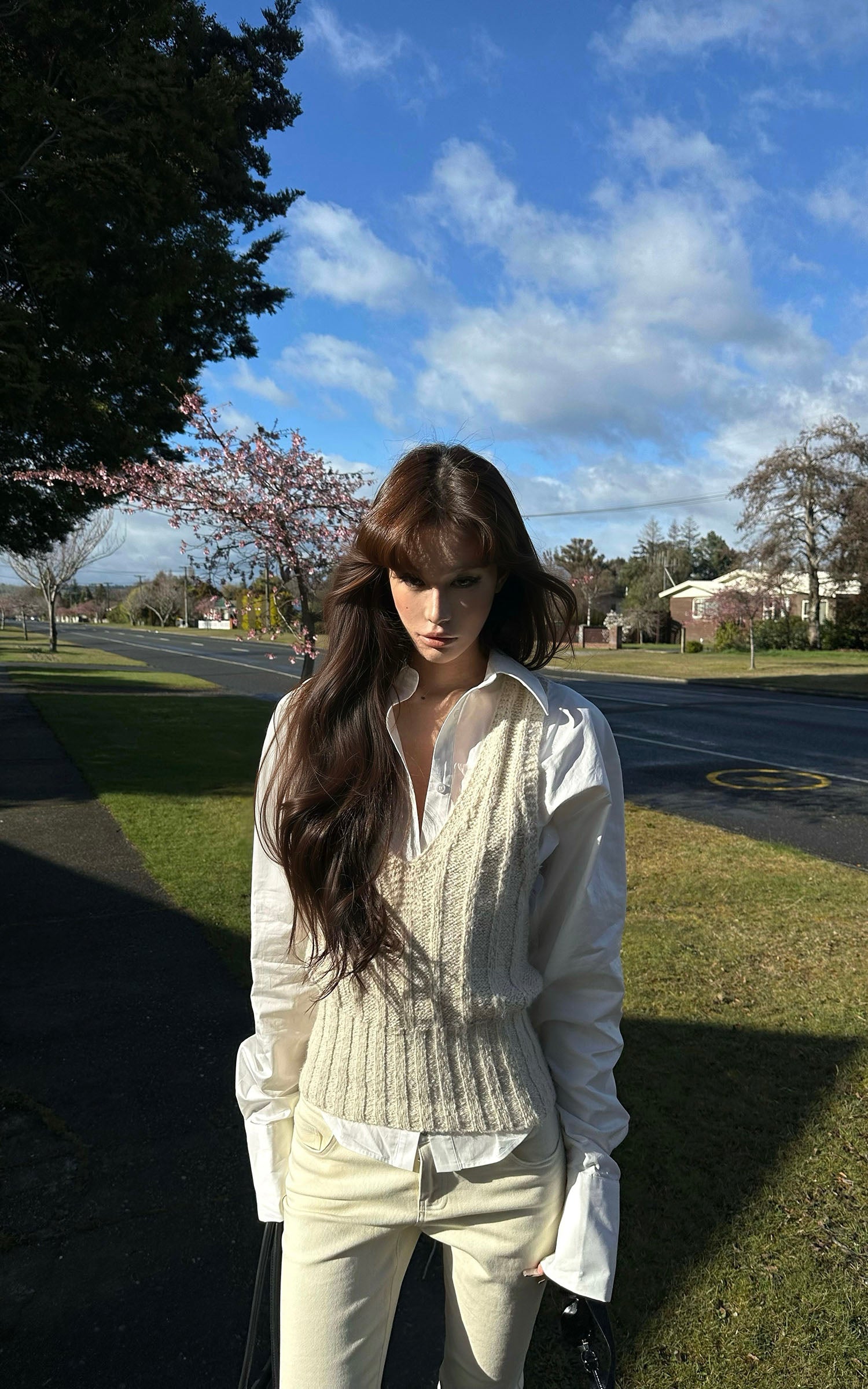 0122stepll 화이트 셔츠 세트