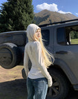 Rase le sol Fitted Long Sleeve Hooded Tee with Sketch Wing Motif