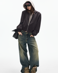 IAMXIAA Layered Hooded Zip-Up Jacket