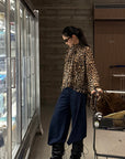 ROVENTE Leopard Chiffon Cape Top