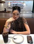 ROVENTE Leopard Chiffon Cape Top