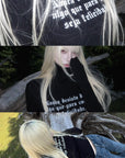 Rase le sol Gothic Letter Ribbed Turtleneck Knit