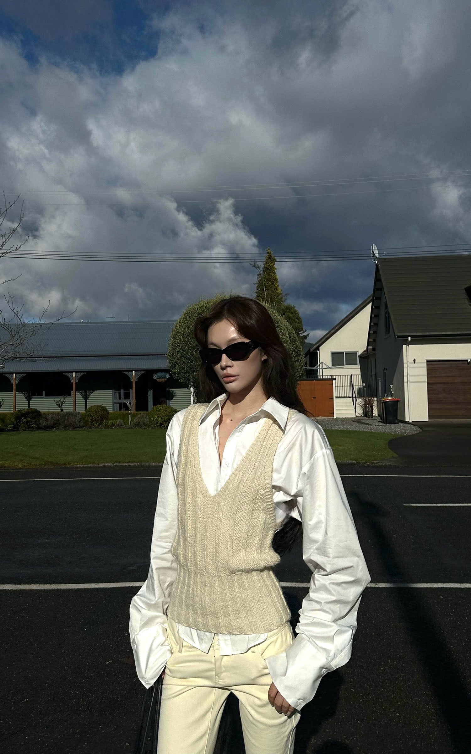 0122stepll 화이트 셔츠 세트