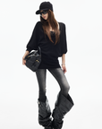 IAMXIAA Deep V Batwing Knit Top