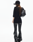 IAMXIAA Deep V Batwing Knit Top