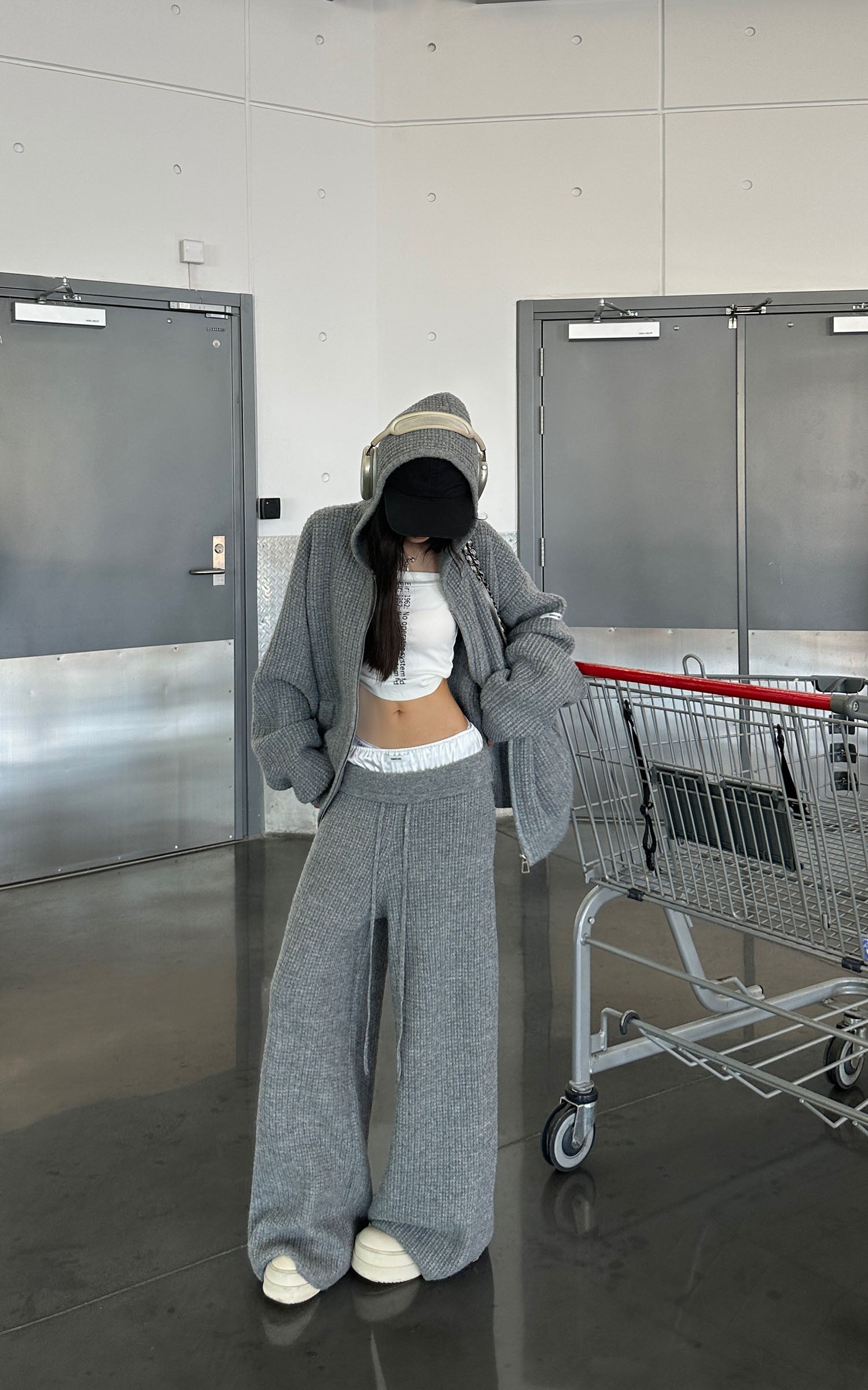 WARDEN EDGE Ensemble sweat à capuche en maille oversize et pantalon large