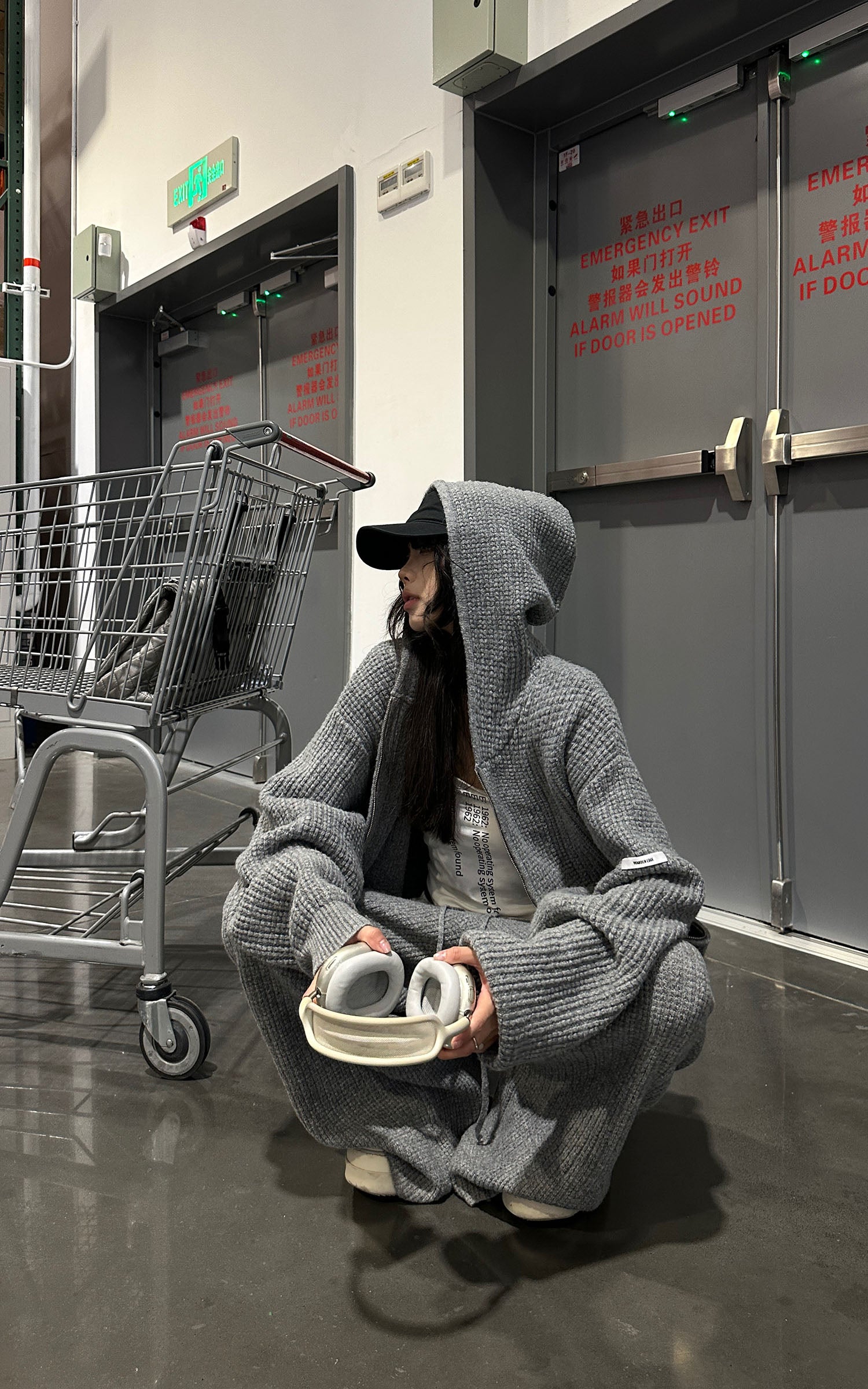 WARDEN EDGE Ensemble sweat à capuche en maille oversize et pantalon large