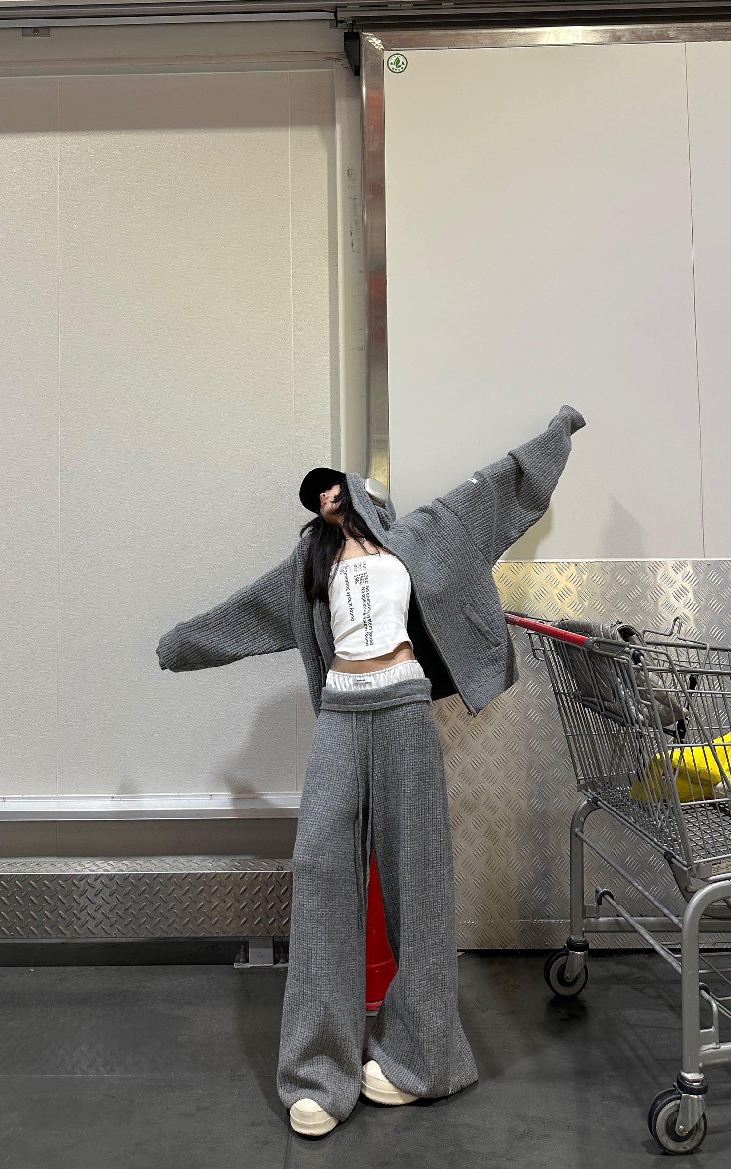 WARDEN EDGE Ensemble sweat à capuche en maille oversize et pantalon large