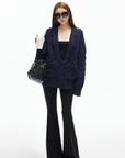 IAMXIAA Cable Knit Button Cardigan Relaxed Fit
