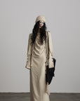 DOINDULGE Textured Draped Maxi Dress