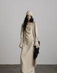 DOINDULGE Textured Draped Maxi Dress