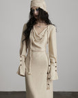 DOINDULGE Textured Draped Maxi Dress