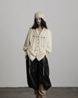DOINDULGE Relaxed Pleated Shirt Jacket