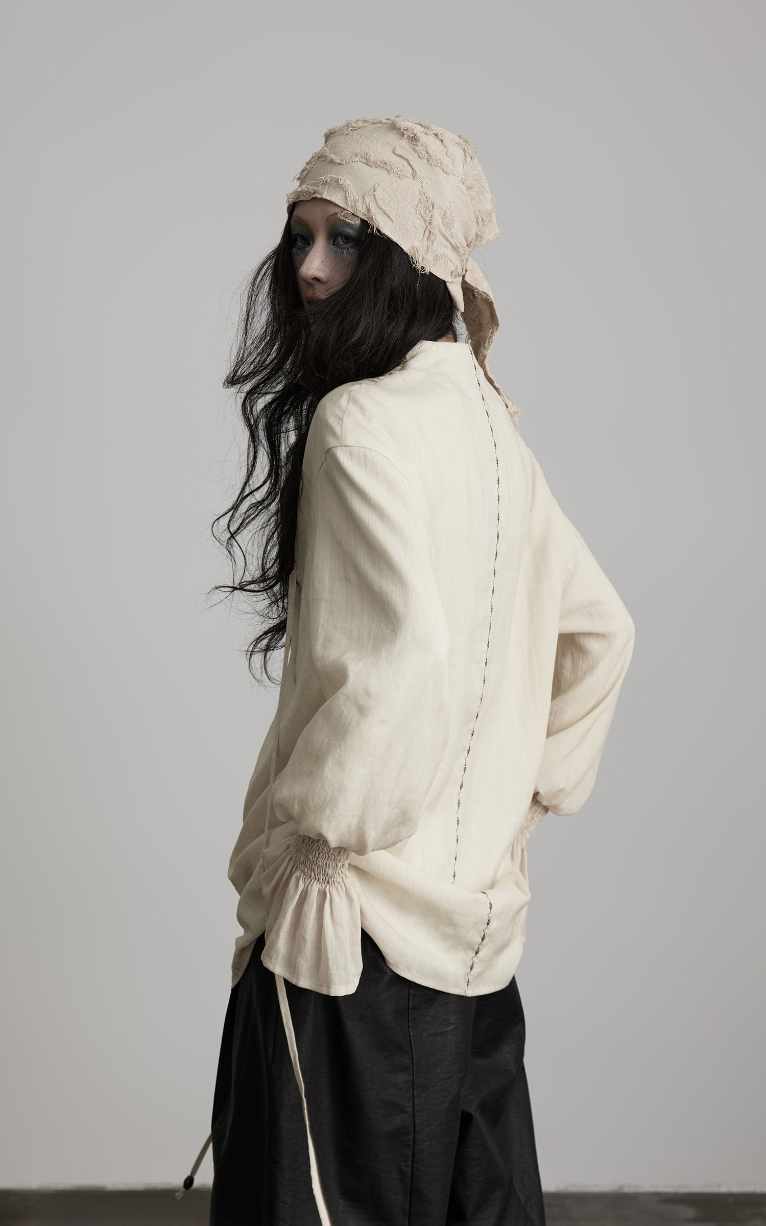 DOINDULGE Relaxed Pleated Shirt Jacket