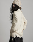 DOINDULGE Relaxed Pleated Shirt Jacket