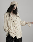 DOINDULGE Relaxed Pleated Shirt Jacket