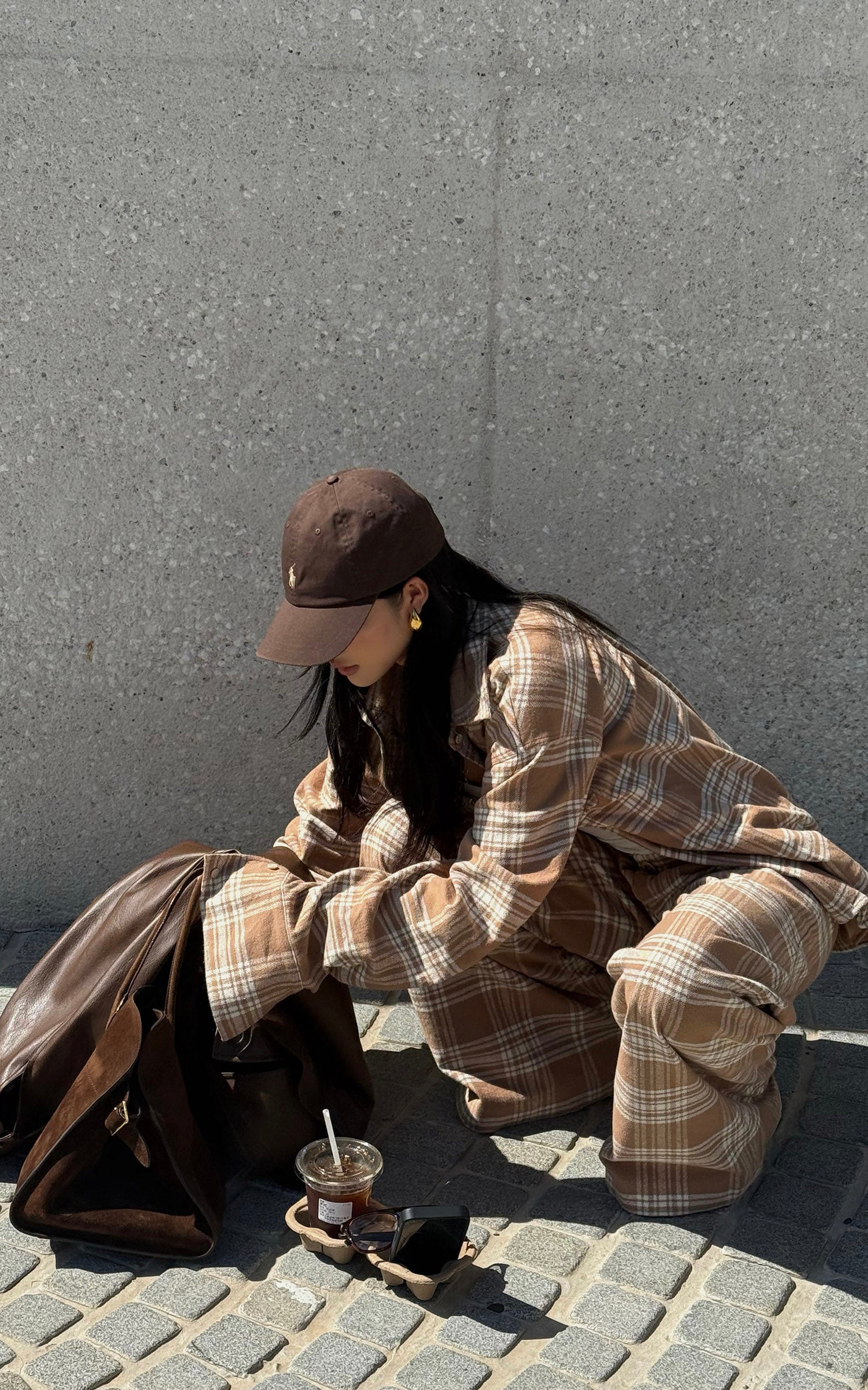 ROVENTE Checked Wide-Leg Pants