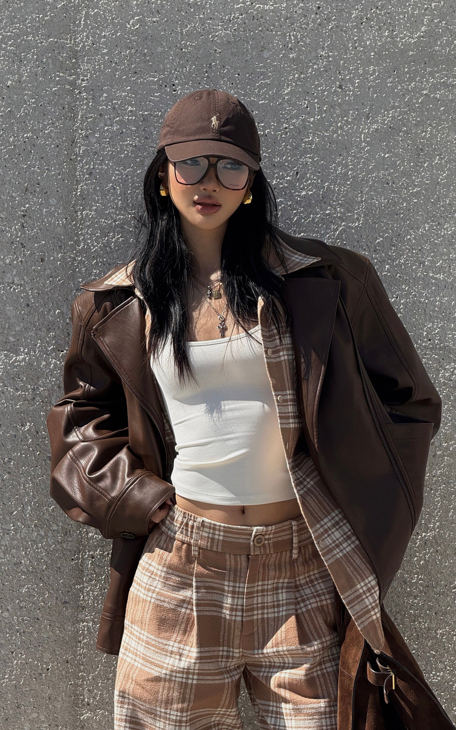 ROVENTE Checked Wide-Leg Pants