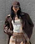 ROVENTE Checked Wide-Leg Pants