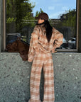 ROVENTE Checked Wide-Leg Pants
