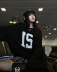 WARDEN EDGE Oversized Knit Sweater with Textured Number Motif
